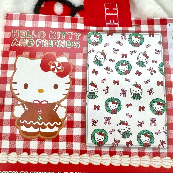 Hello Kitty Wreath & Christmas Tree Dress 60” x 90” Twin Plush Christmas Blanket - Picture 6 of 7